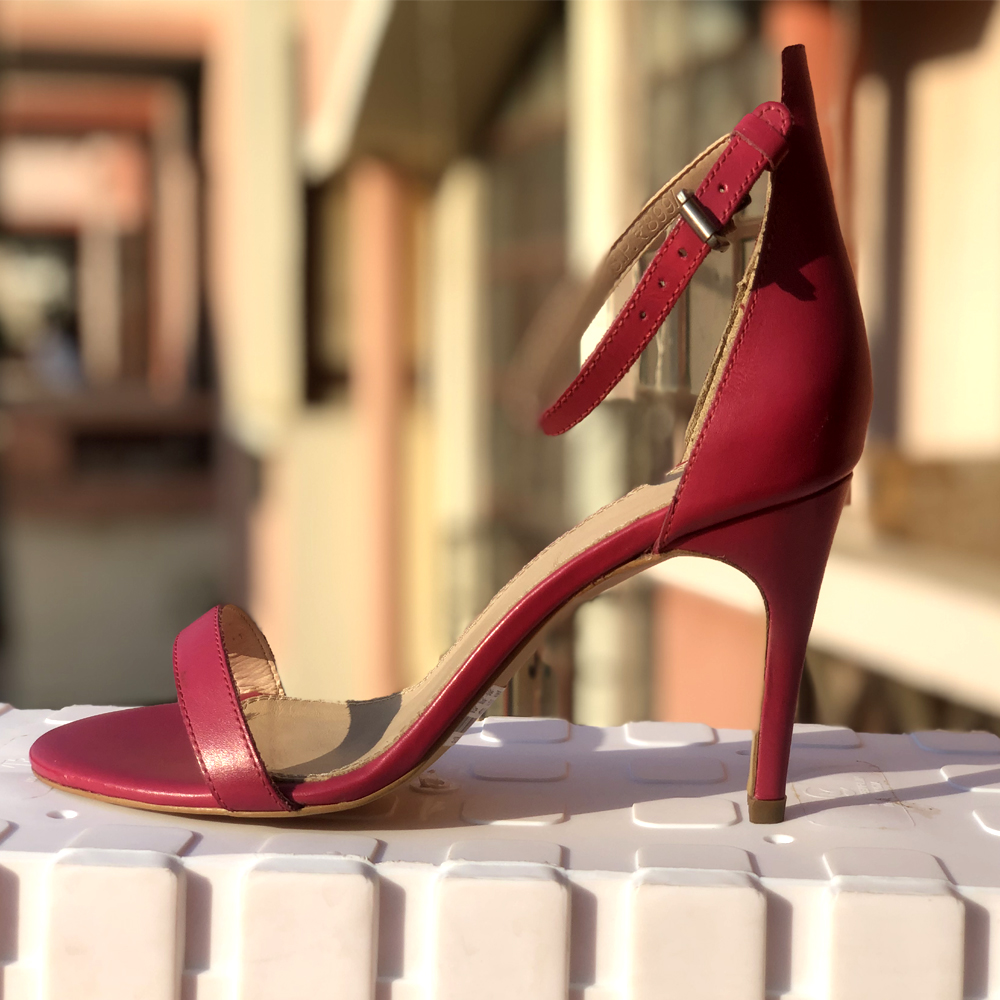 Women Fuchsia Pink Solid Slim Heels